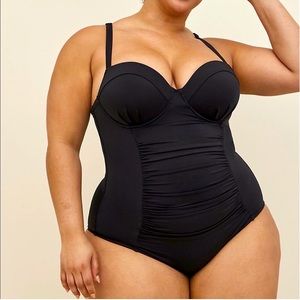 torrid Black One-Piece Swimsuit with Underwire